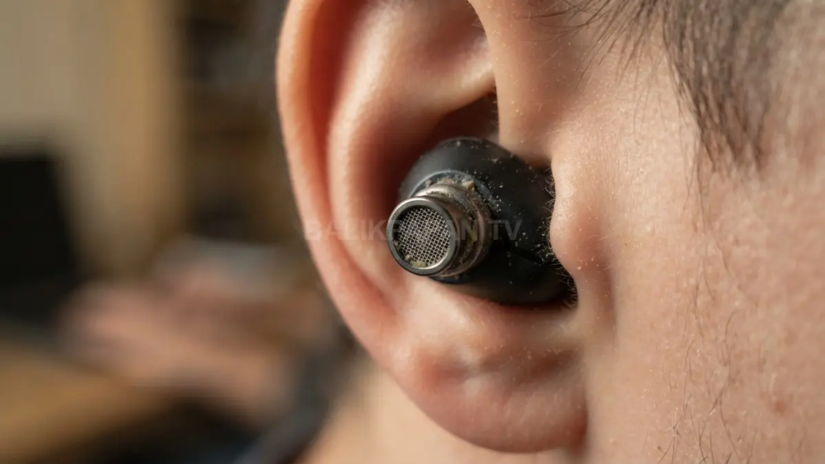 Earphone bersih menjaga kualitas suara, gunakan kain microfiber tanpa benda tajam untuk membersihkan speaker aman (BTV:AI)