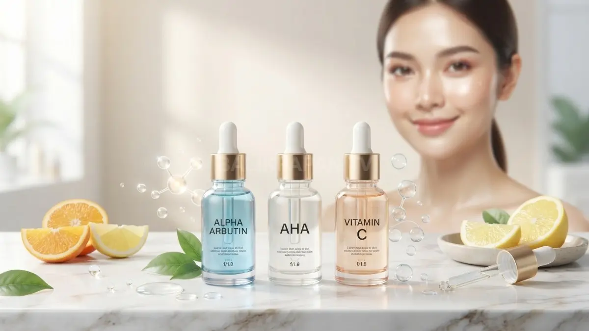 Spesifik retinol, niasinamid, dan vitamin C berdasarkan fakta medis terkini demi efektivitas perawatan wajah. (BTV/Ai)