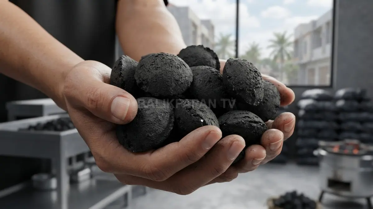 Arang biomassa hasil produksi KTH Kutai Lama Lestari menjadi energi alternatif bagi masyarakat.