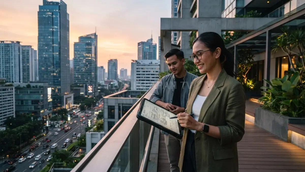 Tren arsitektur masa kini menghadirkan bangunan yang estetis, efisien energi, dan berorientasi pada kenyamanan penghuni. (BTV/AI)