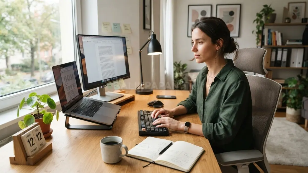 Aktivitas menulis konten berkualitas menjadi salah satu hobi yang dapat berkembang menjadi profesi dengan peluang penghasilan di era digital. (BTV/AI)