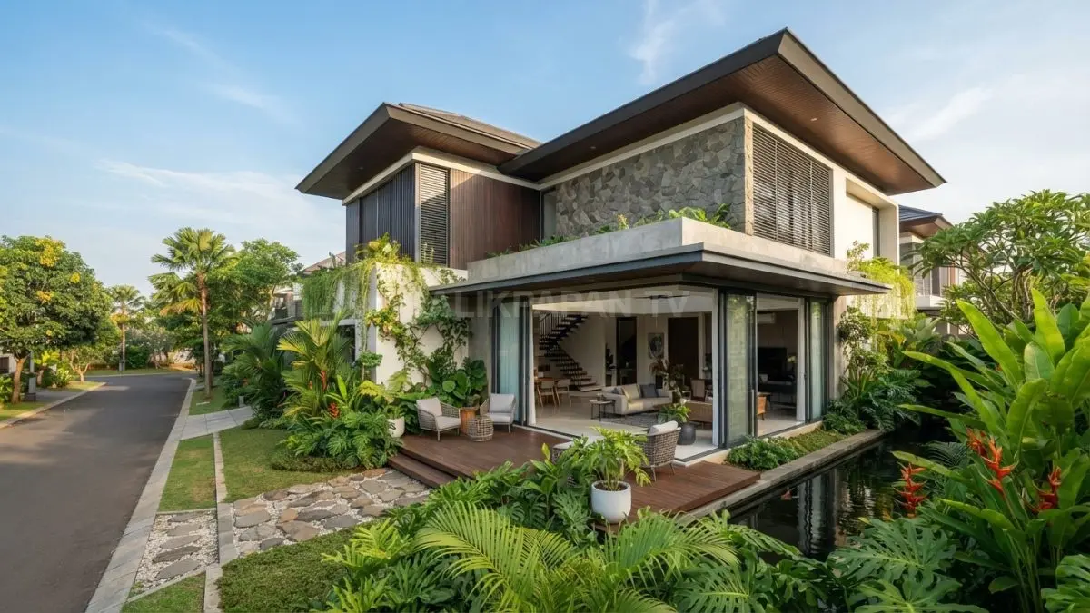 Arsitektur tropis modern menghadirkan hunian sejuk, nyaman, hemat energi, estetik, serta menyatu dengan lingkungan sekitar (BTV/AI)