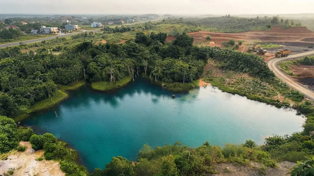 Danau Cermin Lamaru menyuguhkan panorama alami dengan air jernih yang memikat wisatawan sepanjang tahun (BTV/AI)