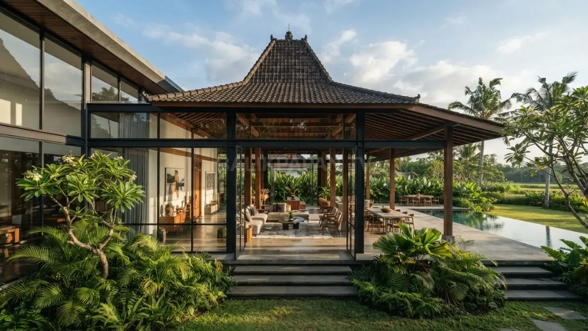 Joglo kaca terbuka berdesain modern menghadirkan pencahayaan alami, sirkulasi udara optimal, hemat energi. (BTV/Ai)