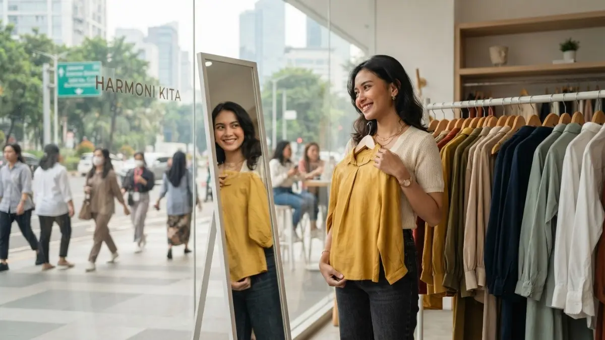 Memilih warna pakaian sesuai warna kulit membantu penampilan tampak harmonis, segar, dan percaya diri setiap hari. [BTV:AI]