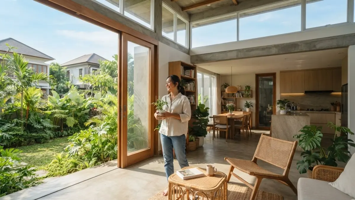 Pemilihan material tepat meningkatkan kenyamanan rumah melalui ventilasi optimal dan pencahayaan alami berkelanjutan sepanjang tahun. [BTV:AI]
