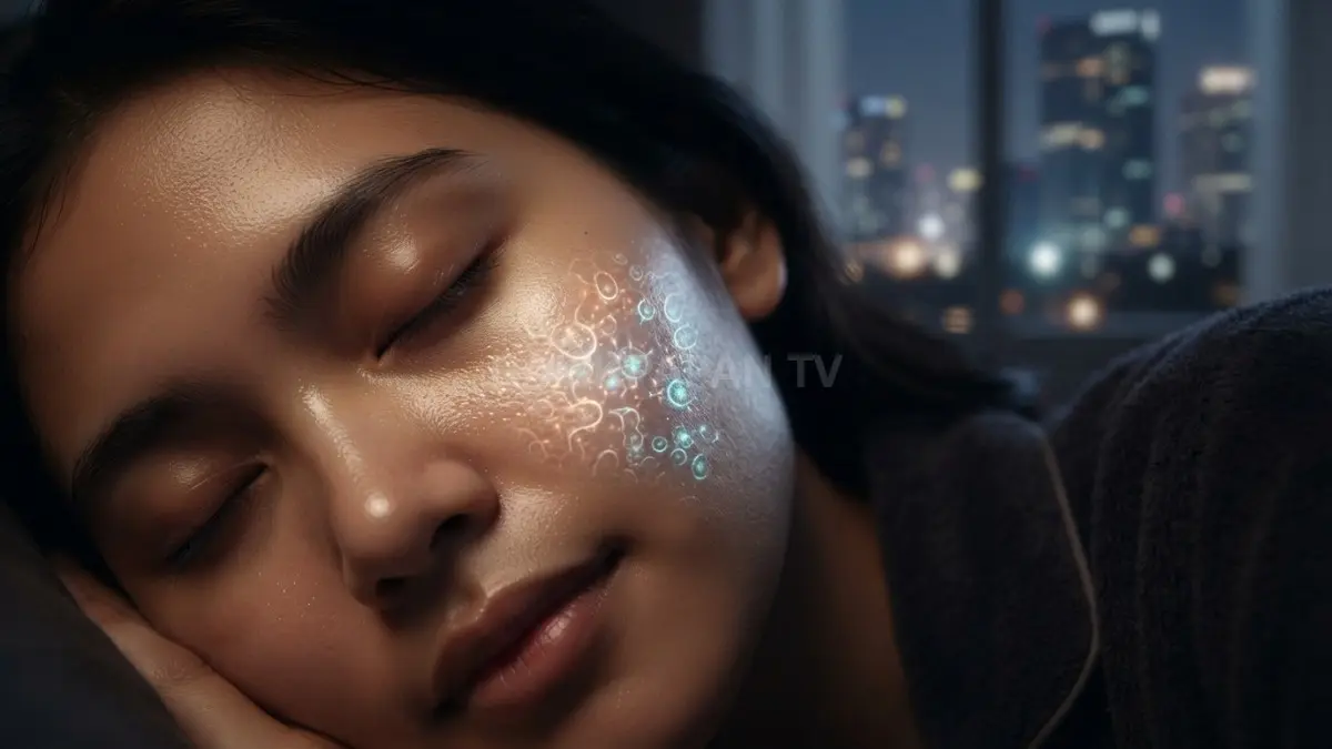Regenerasi kulit terjadi saat tubuh tidur di malam hari. (BTV/AI)