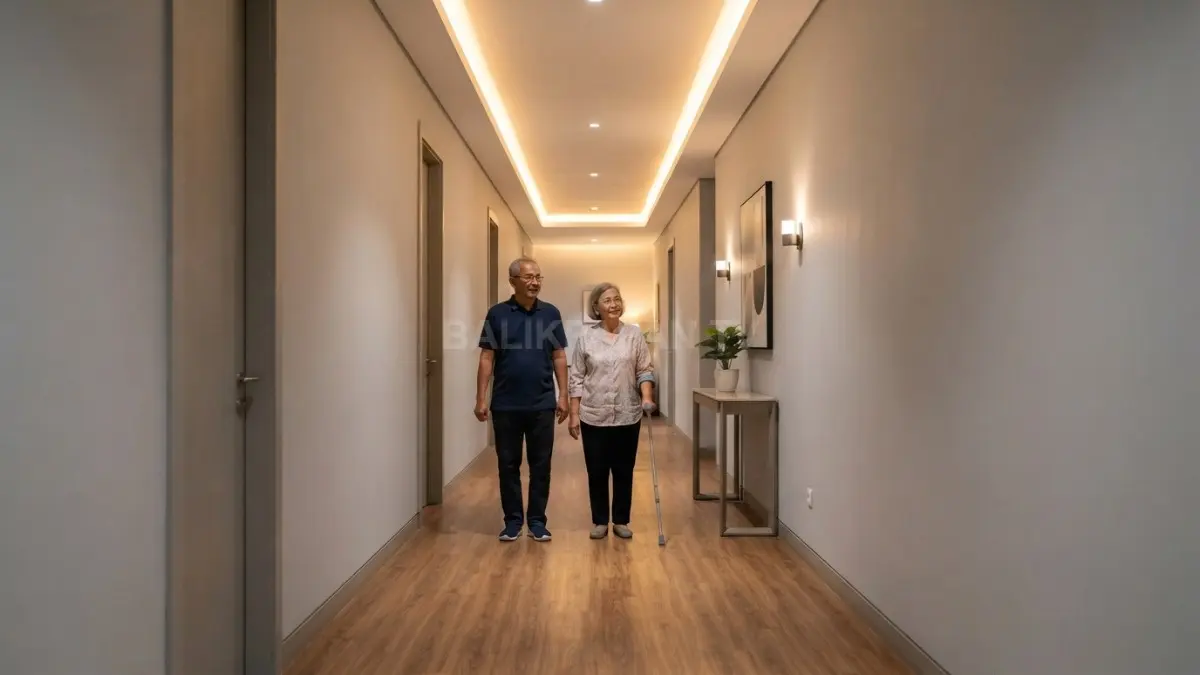 Sistem lampu sensor otomatis dengan cahaya hangat yang menjaga kualitas tidur optimal bagi lansia. (BTV/Ai)