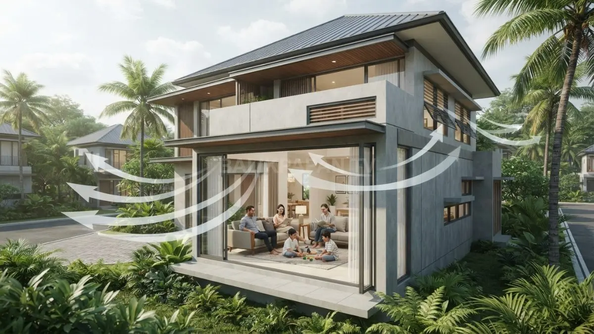 Ventilasi silang memungkinkan udara segar masuk dan udara panas keluar secara alami. (BTV/AI)