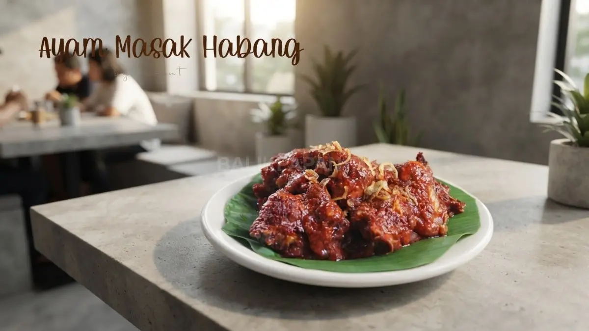 Ayam Masak Habang khas Banjar hadir dengan bumbu merah pekat dan rempah tradisional penuh cita rasa (BTV/AI)