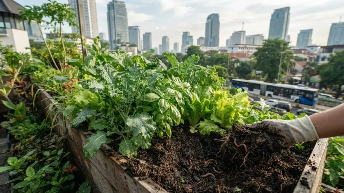 Ekosistem tanah sehat membantu tanaman urban lebih tahan terhadap hama berkat nutrisi seimbang alami berkelanjutan. [BTV:AI]