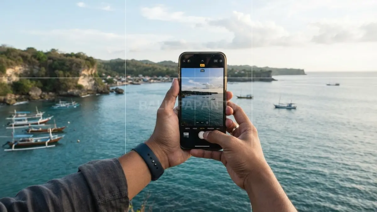 Fotografer mengarahkan fokus menggunakan leading lines agar hasil foto terasa mendalam dan memikat perhatian (BTV/AI)