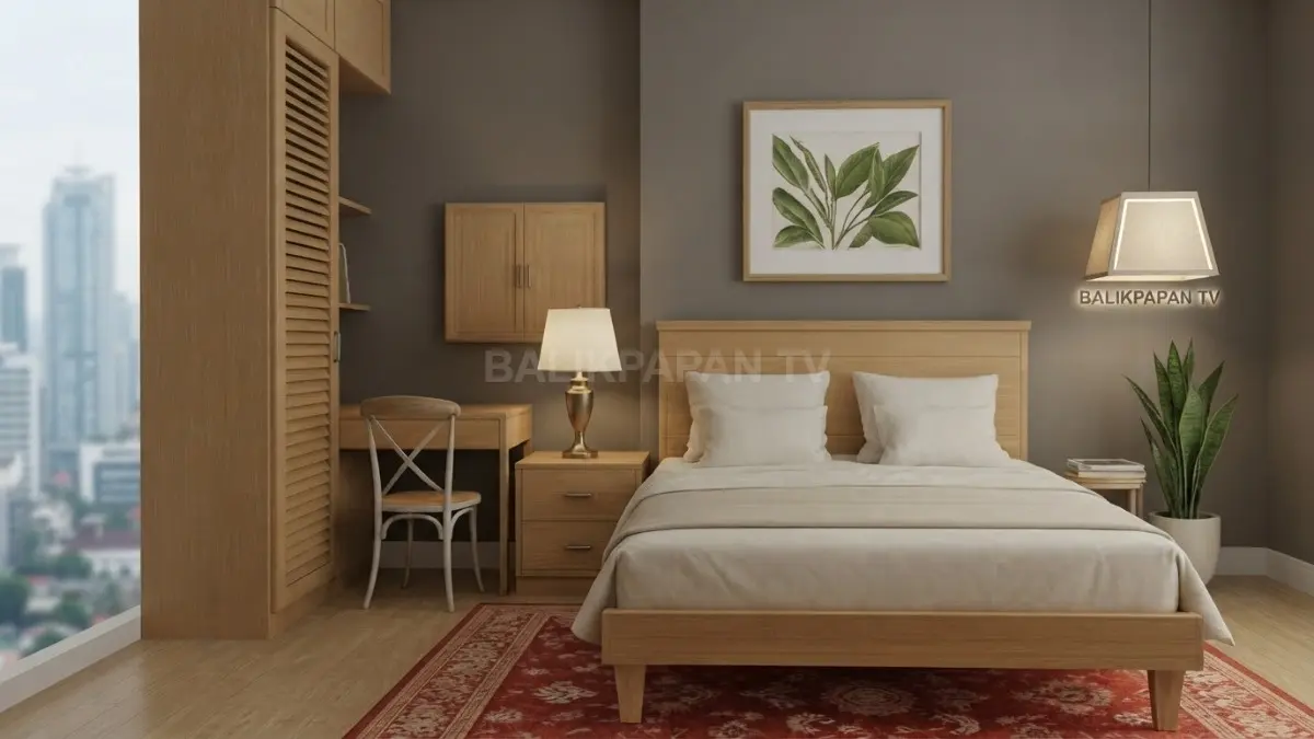 Interior kamar tidur modern memadukan kenyamanan, fungsi, dan estetika dalam satu ruang. (BTV/AI)