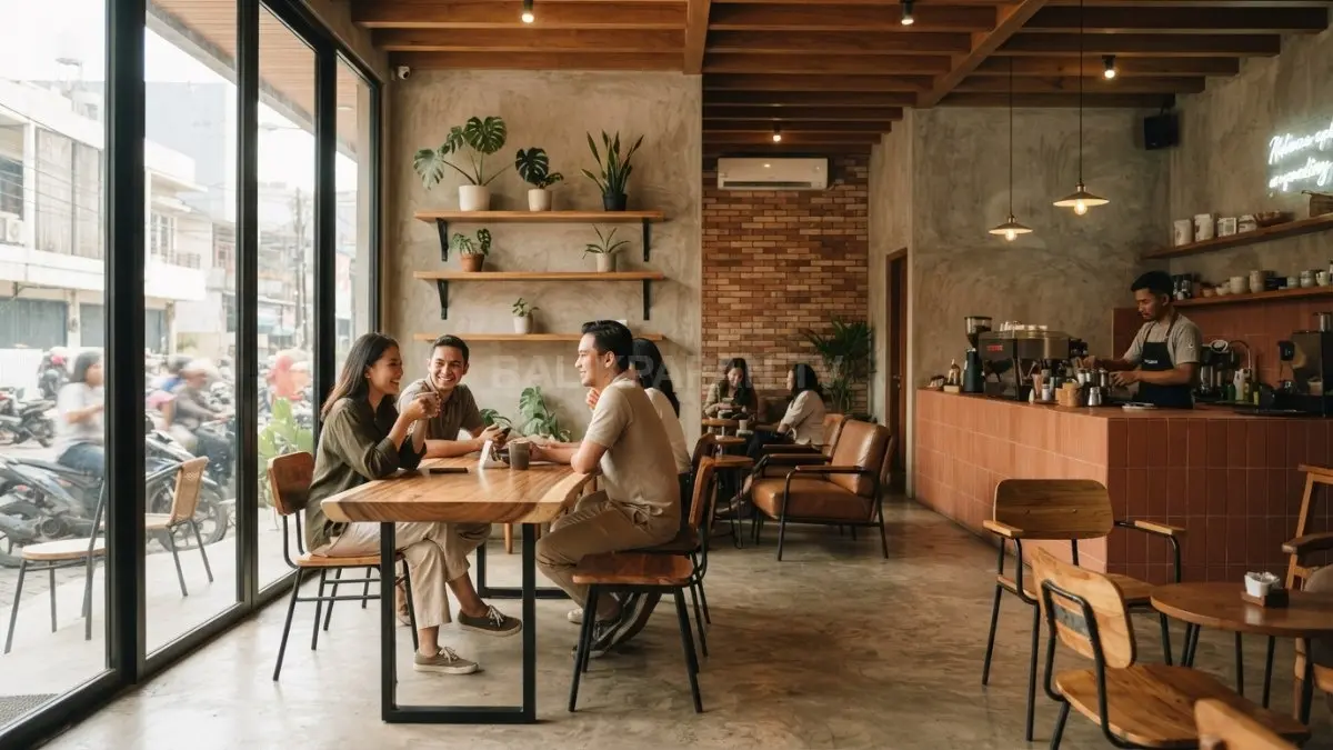 Konsep rustic modern menghadirkan ruang estetik dengan sentuhan material alami yang menenangkan. (BTV/AI)