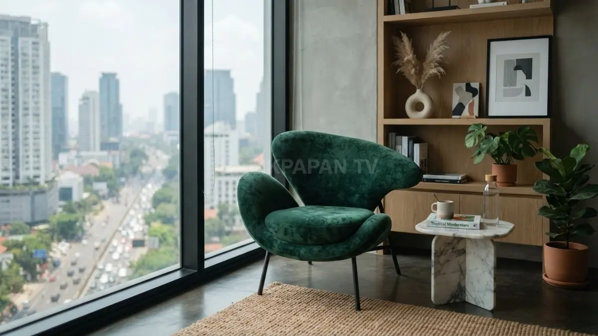 Kursi berdesain unik dapat menjadi daya tarik utama pada sudut ruangan rumah. (BTV/AI)