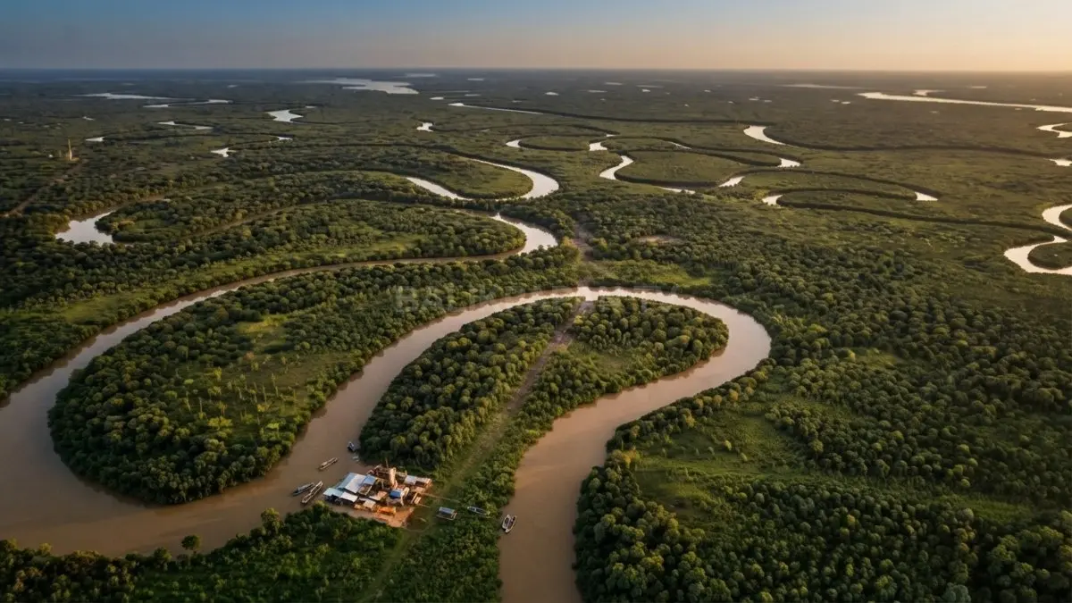 Pemandangan Kedaton Kutai Kartanegara yang megah dilihat di Sungai Mahakam saat sore hari. (BTV/Ai)