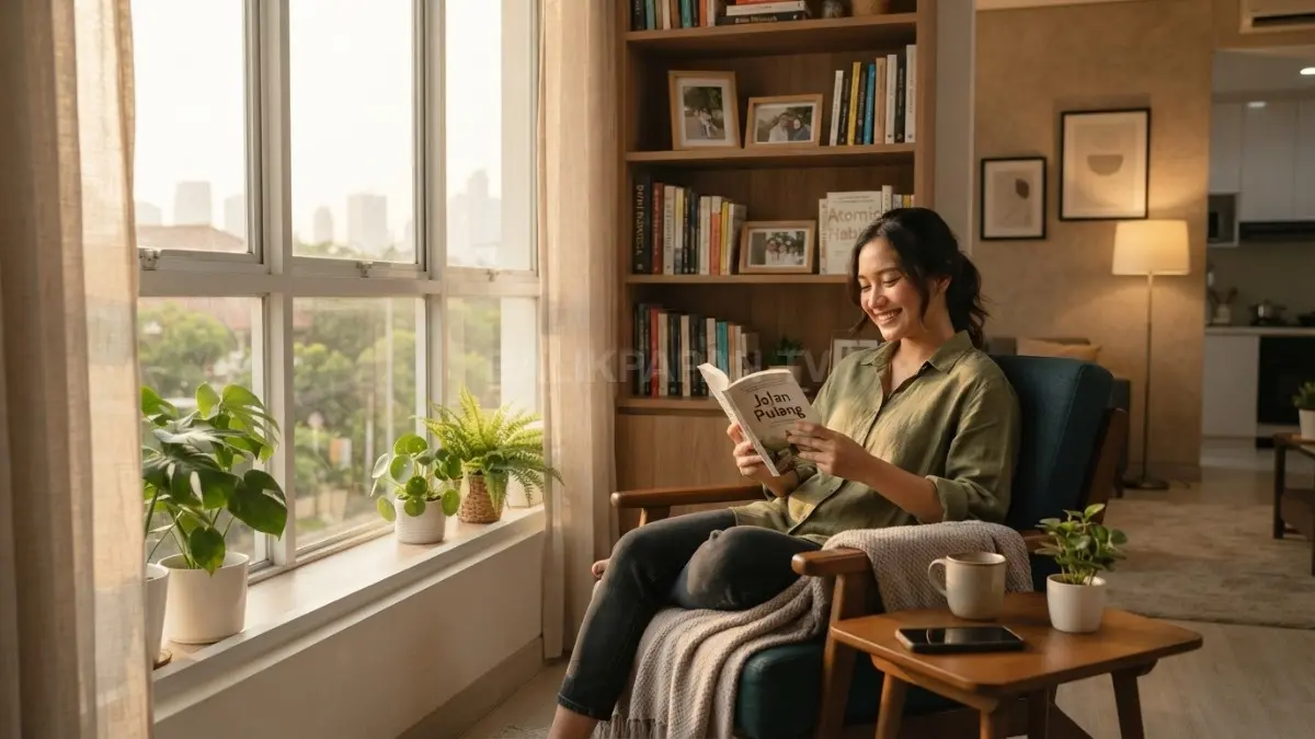 Reading nook sederhana menghadirkan ruang nyaman untuk membaca dan menikmati waktu santai. (BTV/AI)