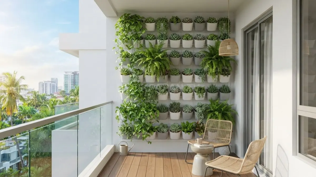 Taman vertikal hemat ruang dengan tanaman minim perawatan membuat suasana rumah menjadi lebih asri. (BTV/Ai)