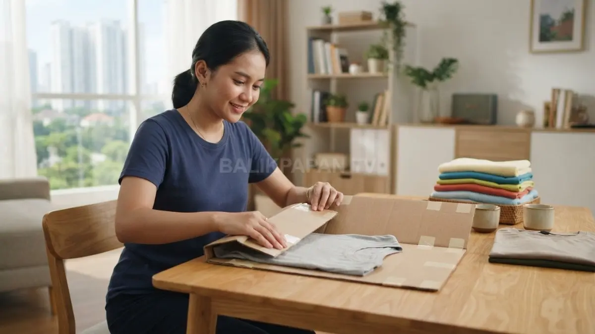 Alat pelipat baju dari kardus membantu menghasilkan lipatan pakaian rapi, seragam, dan hemat ruang penyimpanan (BTV/AI)
