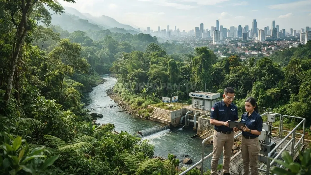Aliran sungai dan kawasan hutan yang memasok kebutuhan air bersih kota. (BTV/AI)