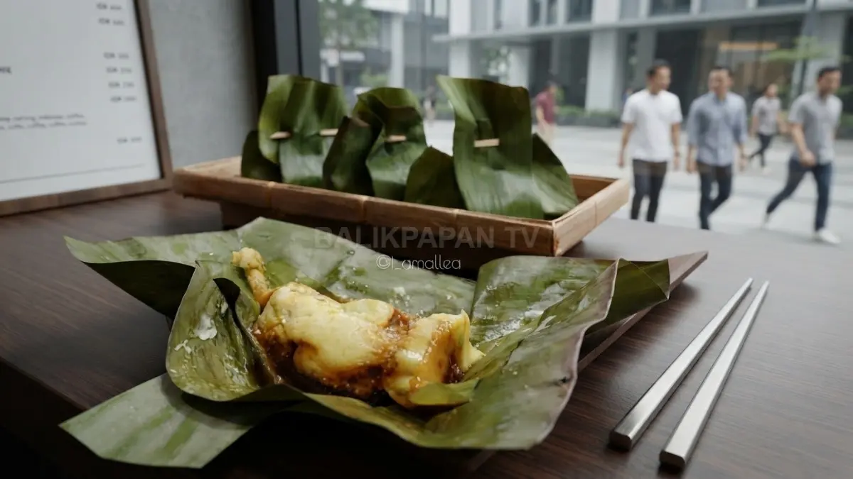 Bobongko hangat berbungkus daun pisang dengan aroma khas santan dan gula merah. (BTV/AI)