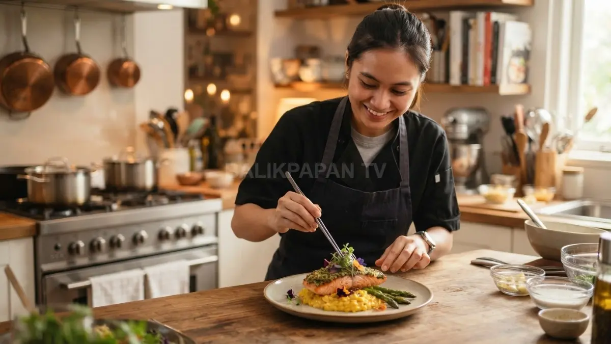 Calon chef mengembangkan hobi memasak melalui latihan, kreativitas, dan pengalaman menuju karier profesional kuliner (BTV/AI)

