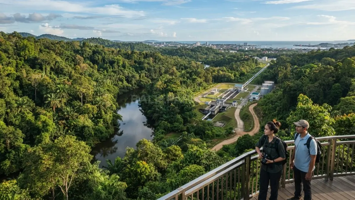 Panorama hijau Hutan Lindung Sungai Wain yang menjadi sumber kehidupan Balikpapan. (BTV/AI)