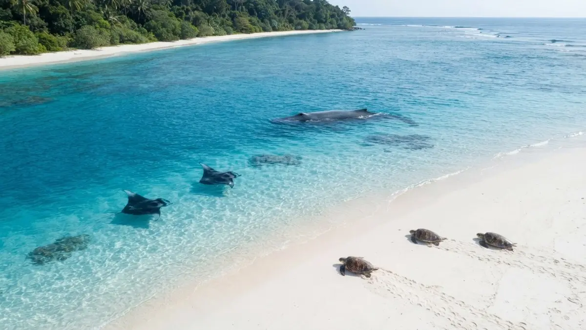 Perairan Pulau Sangalaki menjadi habitat pari manta, penyu, dan jalur migrasi paus yang menakjubkan (BTV/AI)