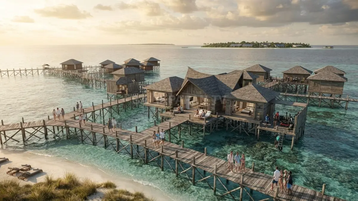 Pulau Maratua di Kepulauan Derawan menawarkan panorama laut jernih dan kehidupan bahari memukau wisatawan dunia (BTV/AI)