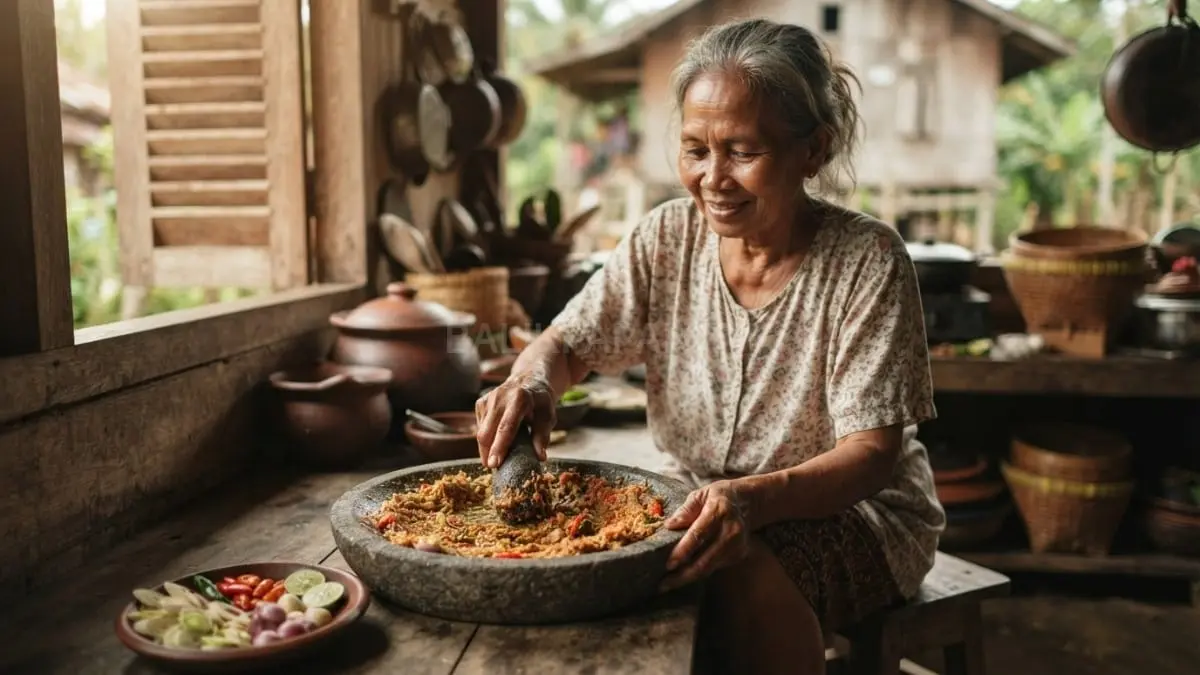 Sambal kandas serai khas Kalimantan diwariskan turun-temurun memanfaatkan rempah lokal bercita rasa autentik hingga kini [BTV:AI]