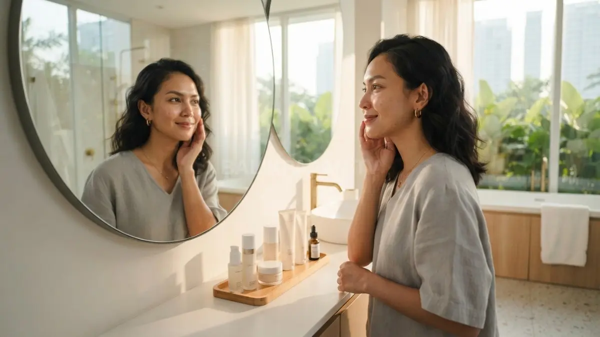 Skincare yang cocok membantu mempertahankan kondisi kulit sehat tanpa memunculkan iritasi baru selama pemakaian rutin. (BTV/AI)