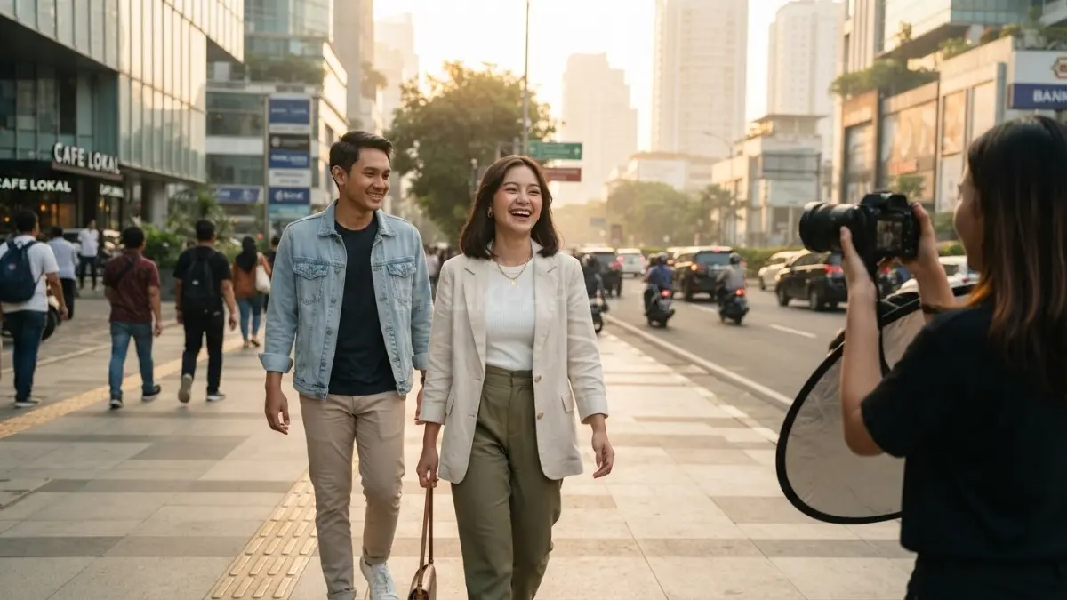 Cahaya matahari pagi membuat warna pakaian terlihat lebih hangat dan lembut saat dipotret. (BTV/AI)