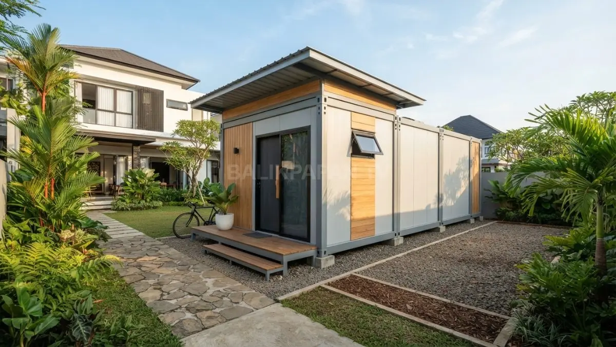 Gudang modular memudahkan penambahan ruang penyimpanan seiring kebutuhan rumah yang terus berkembang setiap waktu bersama. (BTV/AI)