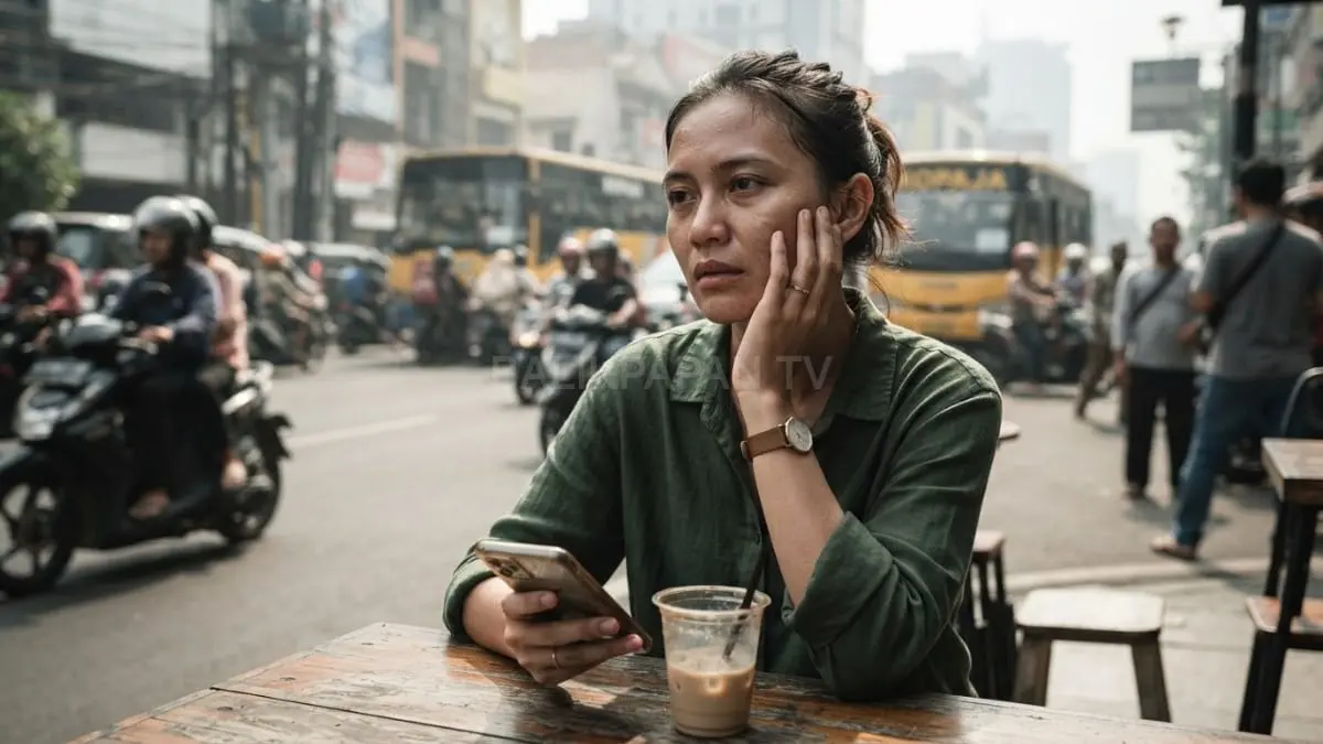 Ilustrasi kebiasaan sehari-hari yang memengaruhi kesehatan kulit akibat paparan matahari, polusi, dan rutinitas kurang tepat [BTV:AI]
