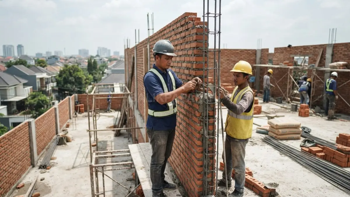 Kolom praktis memperkuat tembok rumah, mengurangi risiko retak, serta meningkatkan ketahanan bangunan jangka panjang (BTV/AI)
