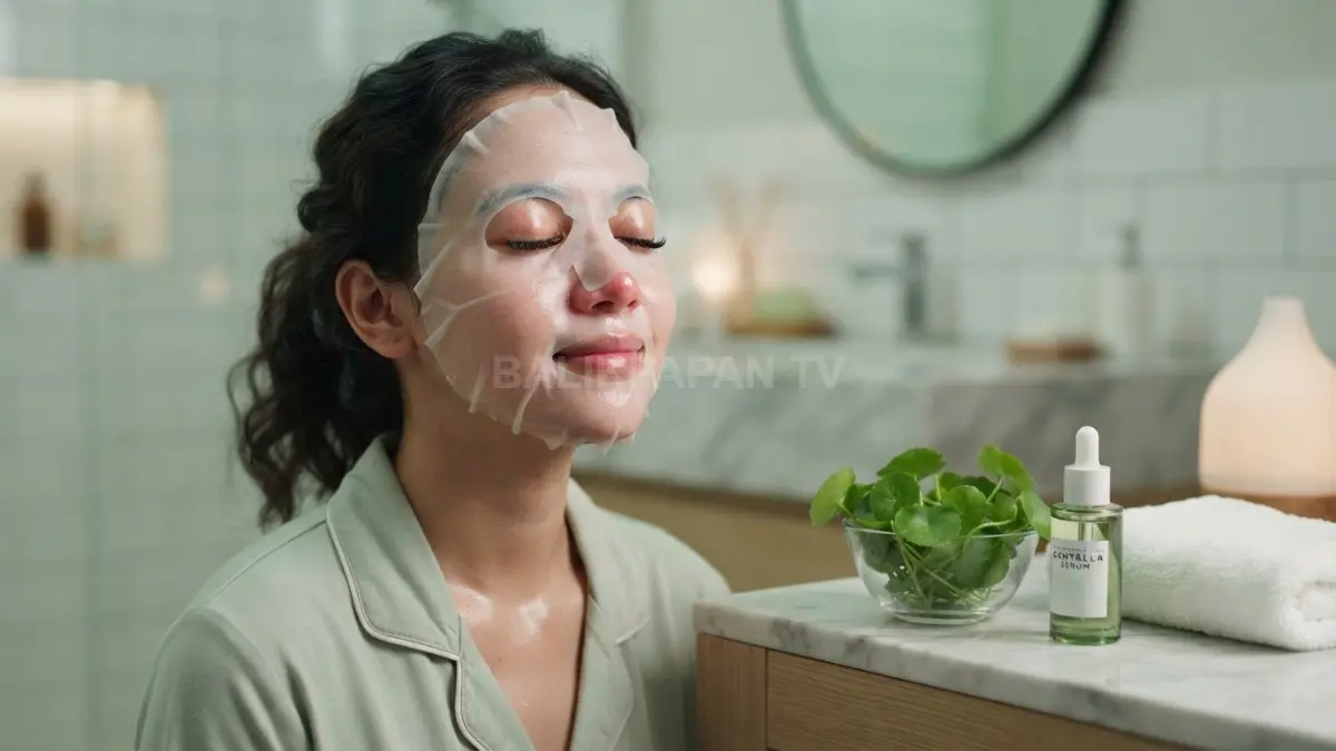 Masker kompres Centella asiatica efektif meredakan kemerahan dan memperbaiki hidrasi kulit yang mengalami stres. (BTV/Ai)