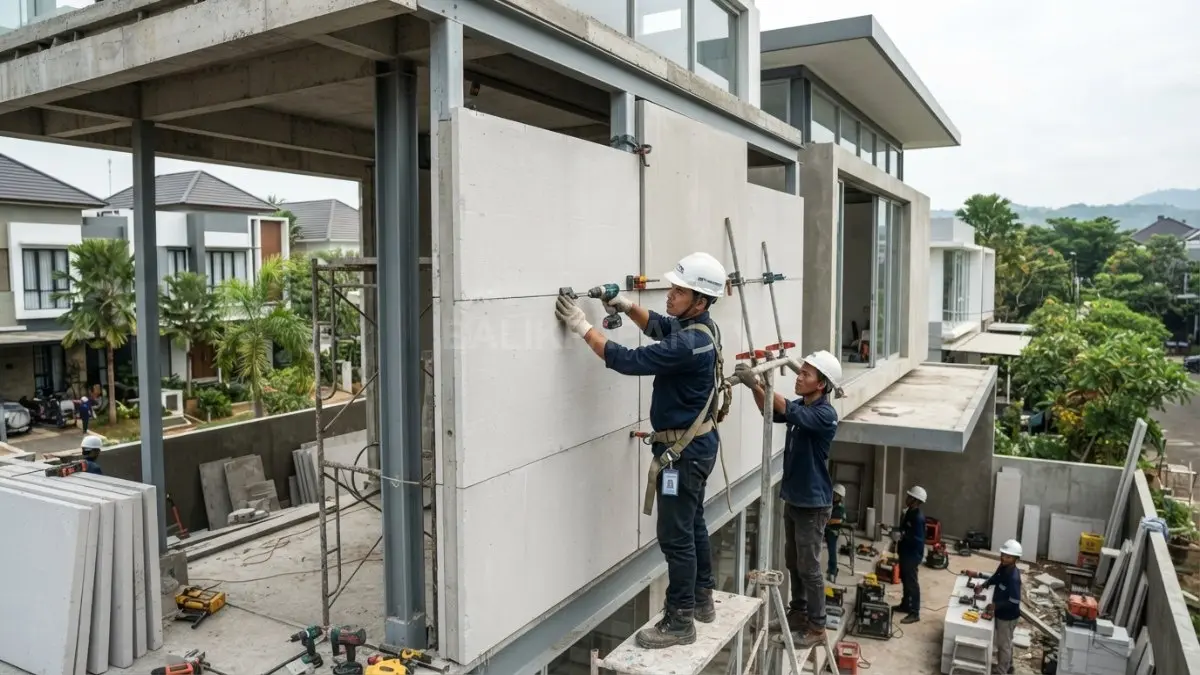 Material beton ringan menjadi solusi praktis untuk meningkatkan kenyamanan rumah di iklim tropis Indonesia bersama. (BTV/AI)