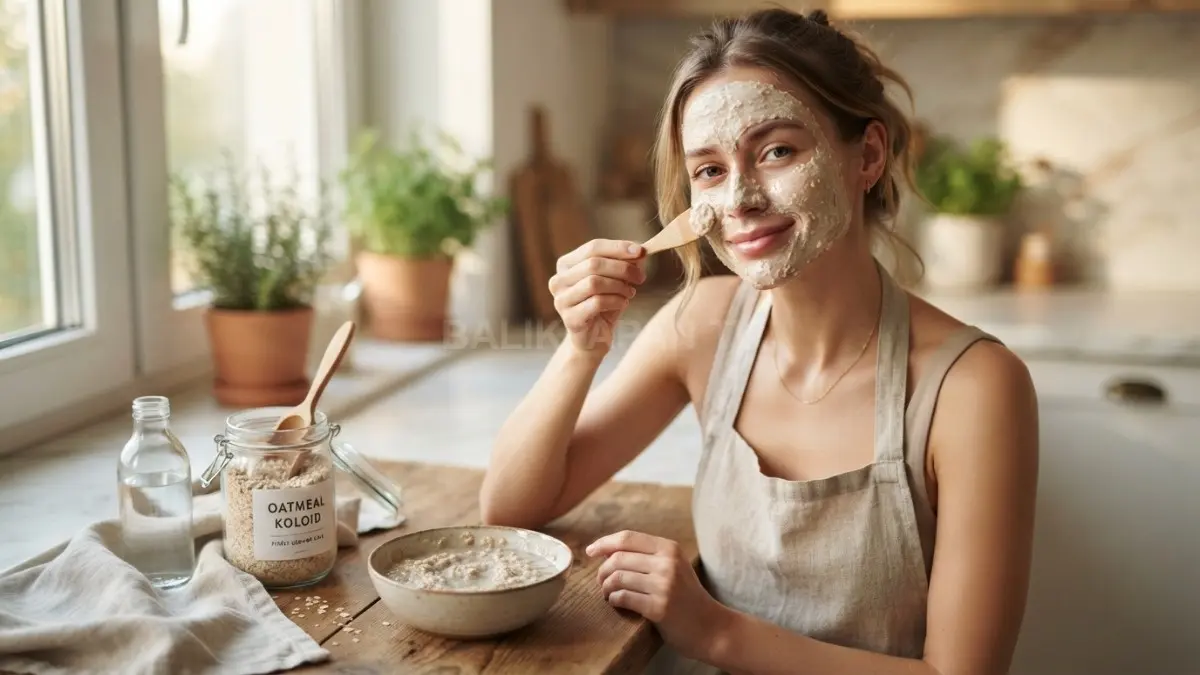 Oatmeal alami membantu menenangkan kulit sensitif dan kering sebagai masker wajah sederhana sehari-hari aman efektif (BTV/AI)
