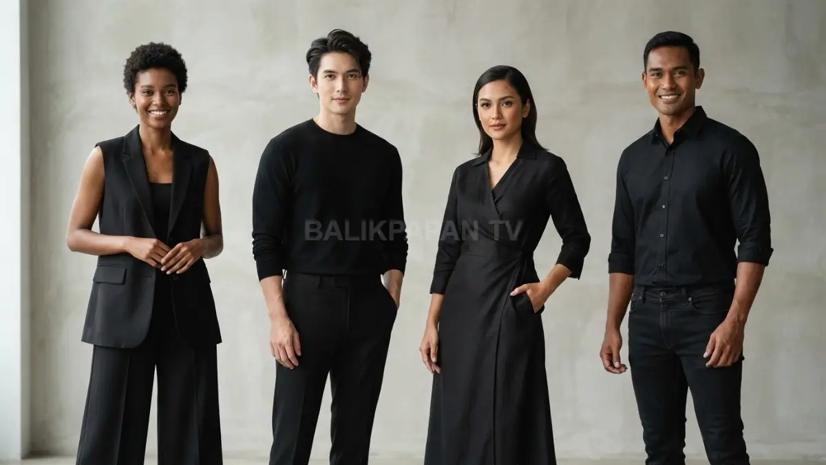 Outfit hitam menghadirkan kesan klasik, rapi, dan berkelas tanpa kehilangan sentuhan modern setiap saat bersama. (BTV/AI)