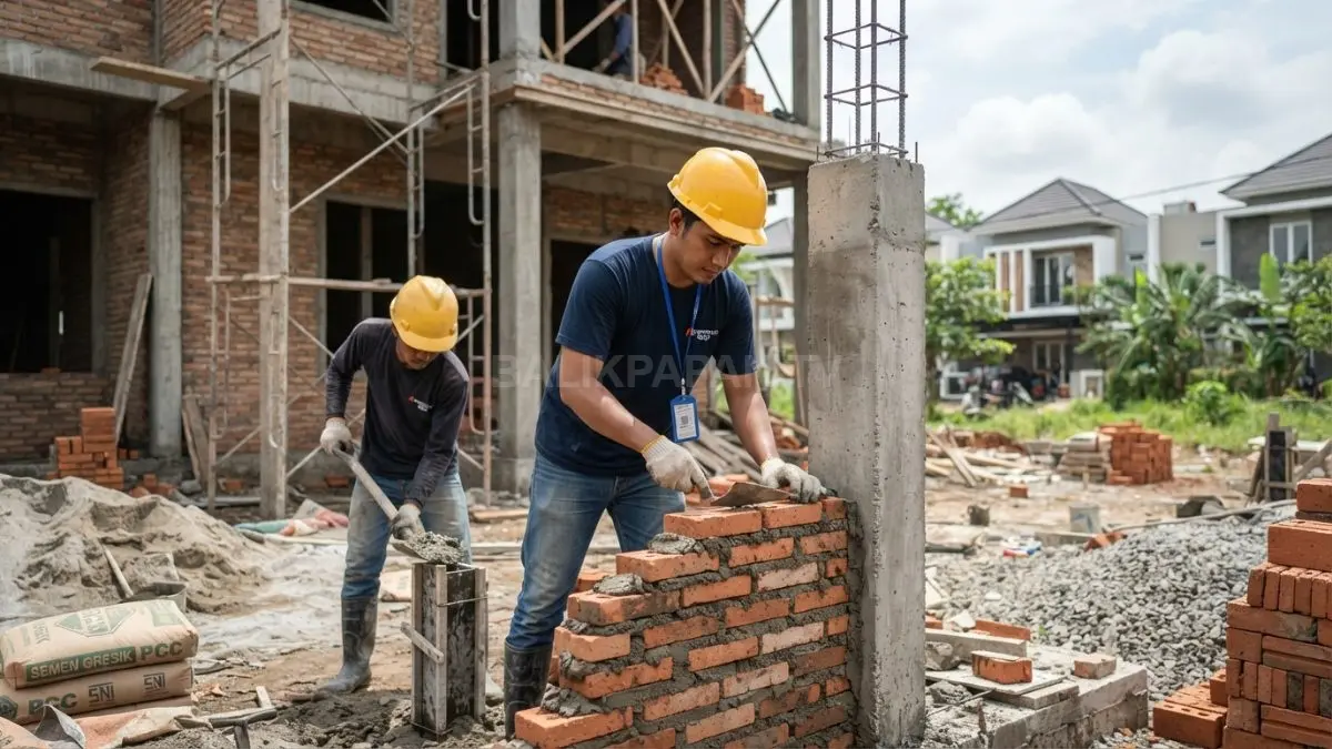 Pembangunan pilar beton bertulang dan tembok kokoh meningkatkan kekuatan, keamanan, serta ketahanan bangunan hunian jangka panjang (BTV/AI)
