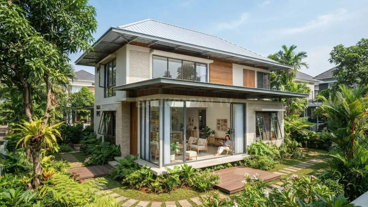 Perpaduan material berkualitas meningkatkan efisiensi energi sekaligus menjaga kenyamanan suhu rumah dalam jangka panjang bersama. (BTV/AI)
