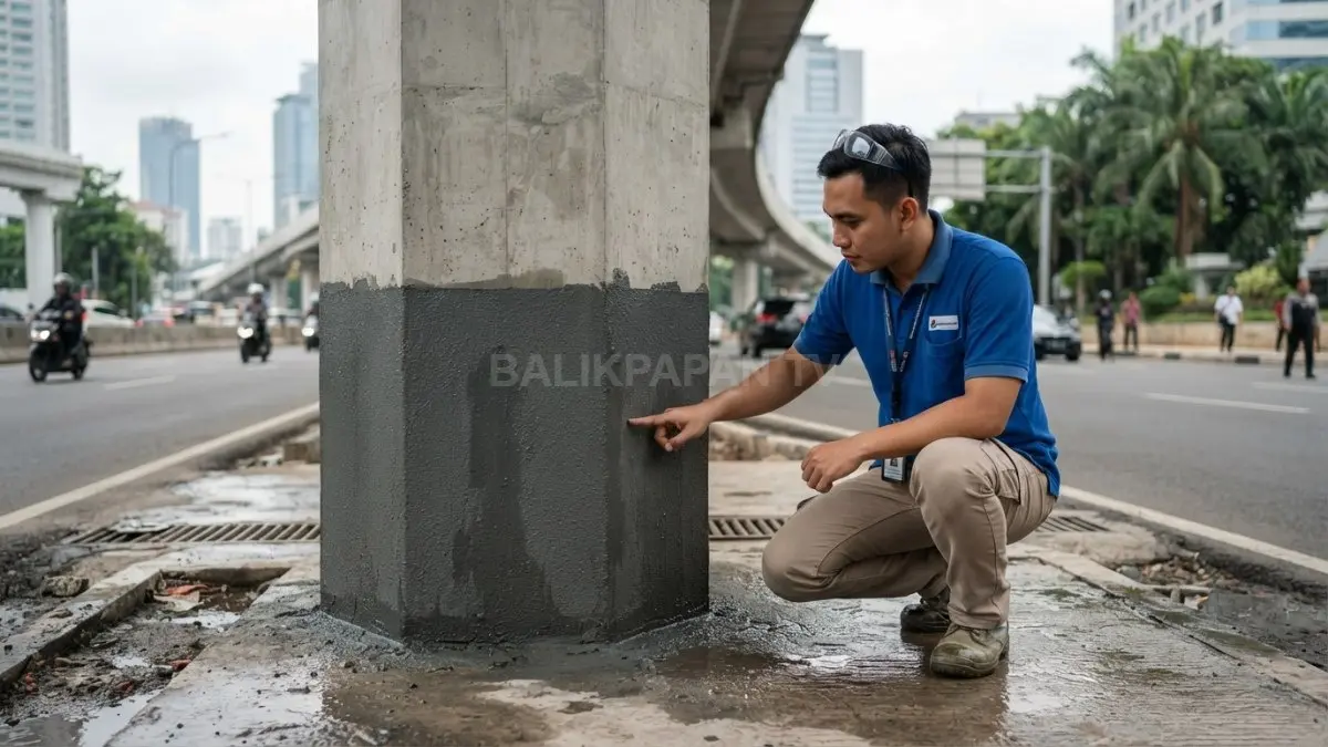 Pilar rumah dilengkapi pelindung kelembapan membantu menjaga kekuatan beton dan ketahanan bangunan dalam jangka panjang (BTV/AI)
