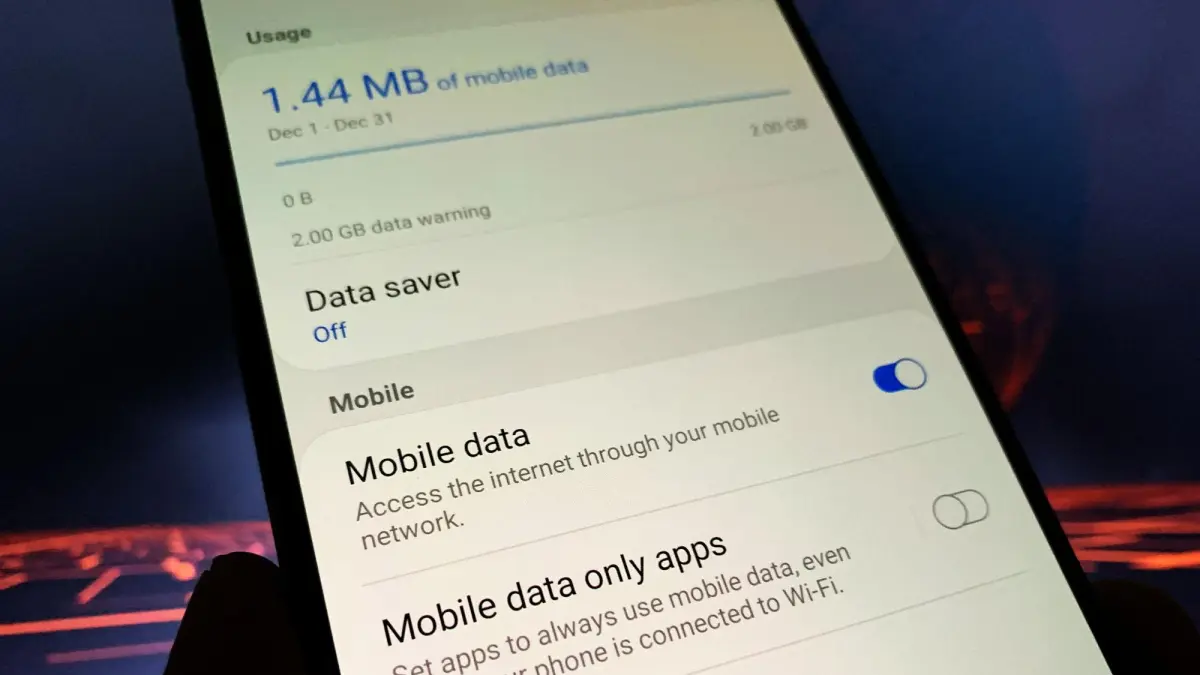 Tampilan menu penggunaan data seluler pada smartphone Android. (BTV/AI)