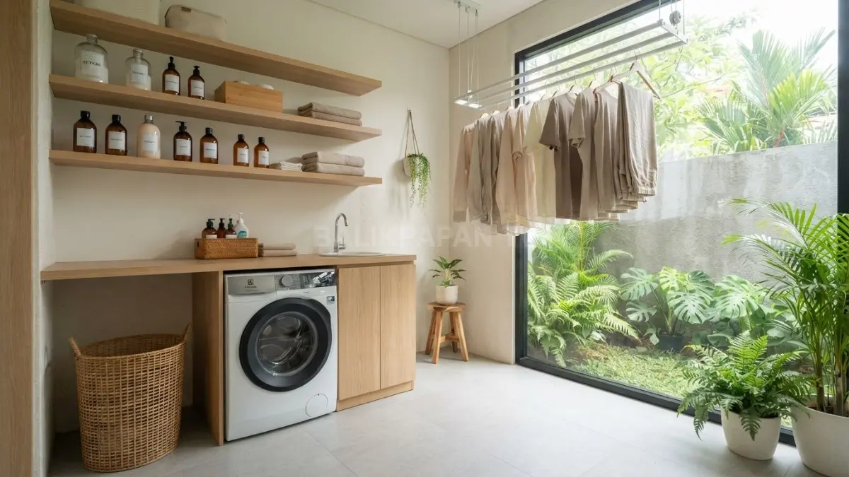 Area cuci dan jemur yang rapi membuat aktivitas laundry lebih nyaman, efisien, dan menyenangkan setiap hari. (BTV/AI)