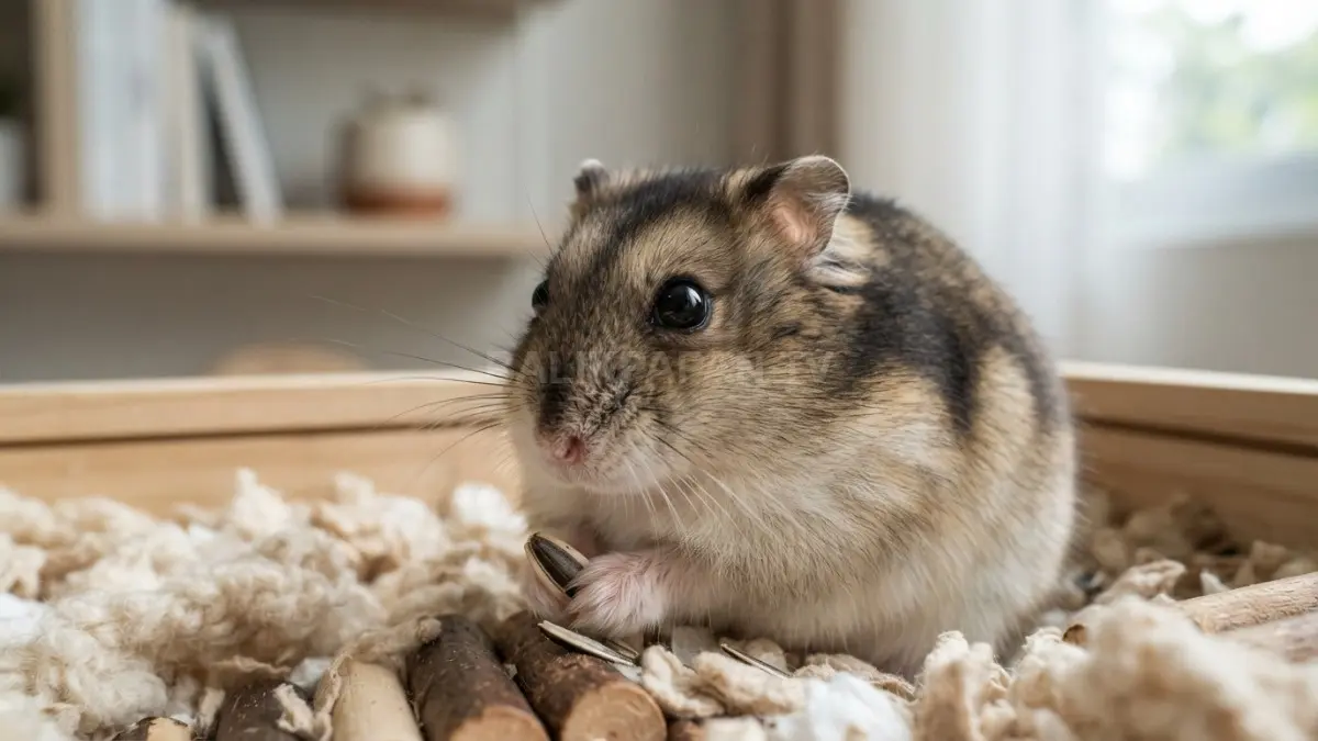 Hamster sehat membutuhkan kandang bersih, nutrisi seimbang, aktivitas rutin, serta lingkungan nyaman bebas stres setiap hari. (BTV/AI)