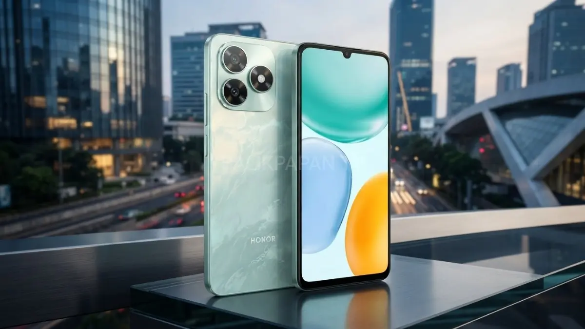Honor X5C Plus smartphone terbaru Indonesia dengan desain modern dan baterai besar untuk kebutuhan harian. (BTV/AI) 