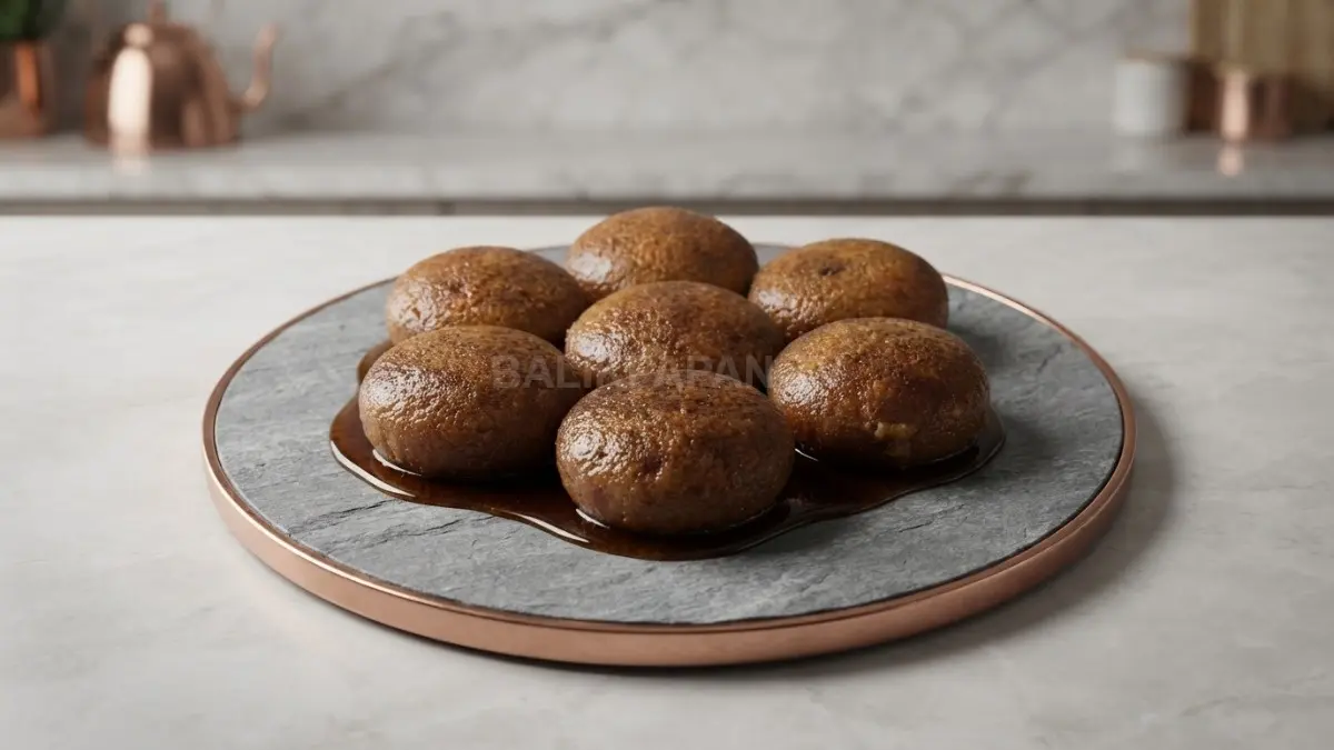 Sajian kue bolu peca tradisional berwarna cokelat pekat yang disajikan di atas piring . (BTV/AiI