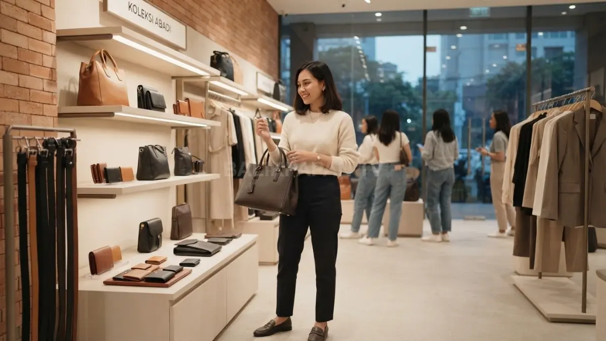 Tas sederhana berwarna cokelat tua melengkapi penampilan earth tone sepanjang berbagai musim secara elegan maksimal (BTV/AI)