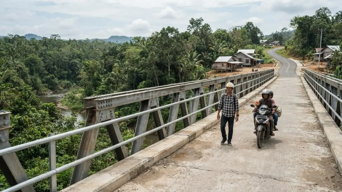 Jembatan komposit baja dan beton menghadirkan konstruksi kokoh, aman, efisien, serta tahan beban berat berkepanjangan (BTV/AI)
