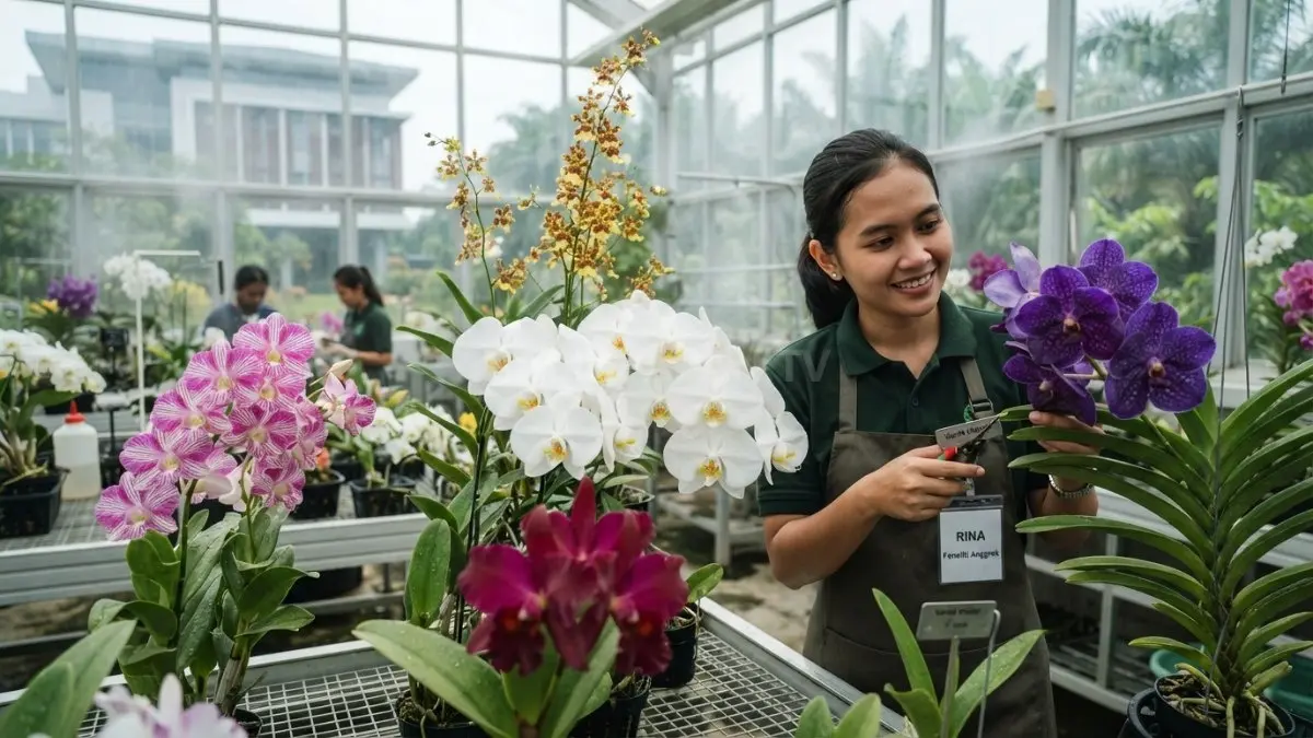 Karakter morfologi anggrek menentukan pilihan wadah ideal, menyesuaikan kebutuhan akar, sirkulasi udara, dan kelembapan. (BTV/AI)